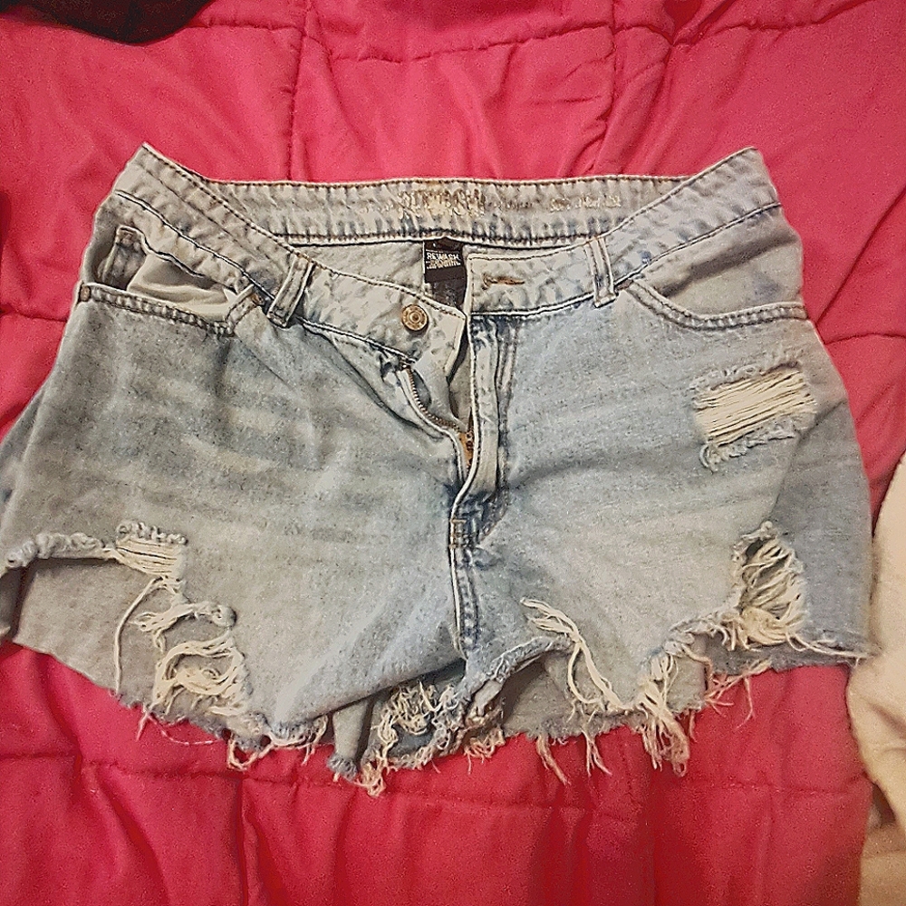Charlotte Russe Light Blue Ripped Jean Shorts